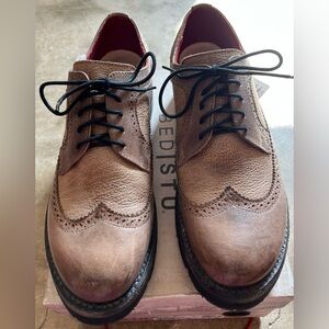 BED|STU Women’s Tan/ Alkaline Icicle Distressed Leather Lita III Shoes